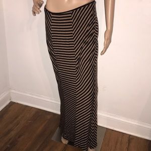 Brown and black striped skirt